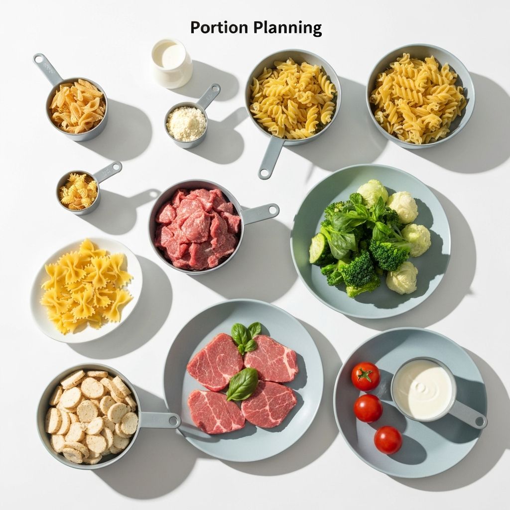 Visual guide for portion planning concepts